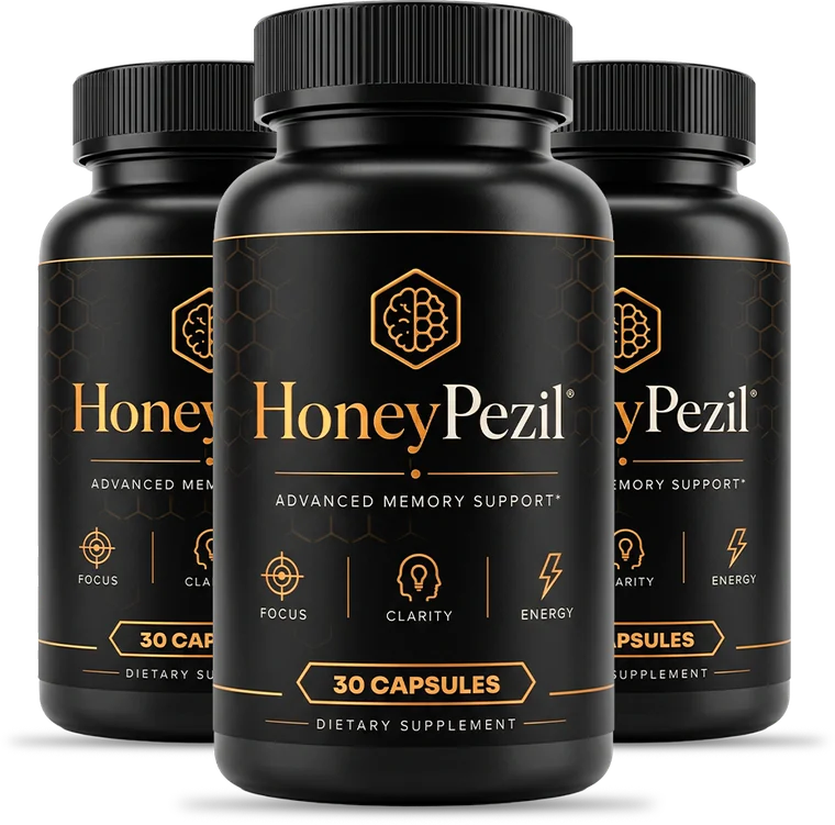 Honeypezil focus and memory support supplement, three bottle bundle